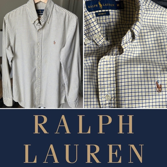 Ralph Lauren Other - Ralph Lauren Men’s Yellow/blue Plaid Button Up Longsleeve Shirt Size M